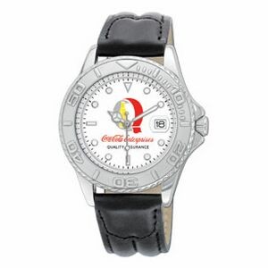 Men's Leather Band Watch With Date