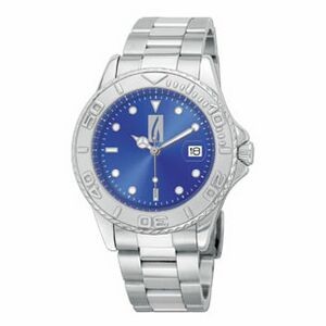 Ladies Stainless Steel Watch With Date And Blue Dial