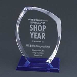 Cosmopolitan Crystal Award on Blue Crystal Base - 7-1/2