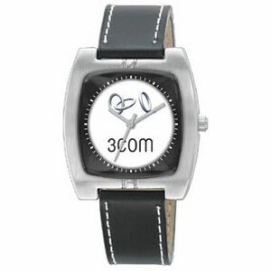 Men's Quality Leather Strap Square Watch With White Dial