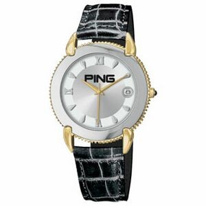 Ladies Brass Watch With Black Italian Leather Strap