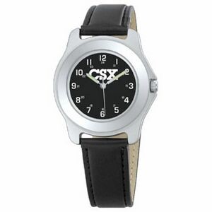 Women's Sport Watch With Black Leather Strap