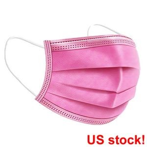 Disposable 3-Ply Protective Face Mask with Ear Loops - Pink