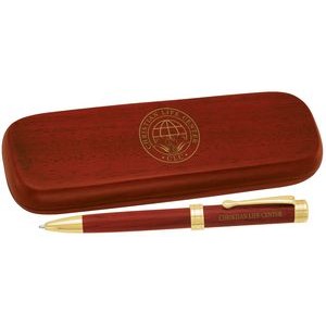 Rosewood Ballpoint Pen And Wood Box Set