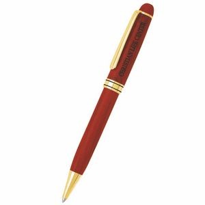 Wooden Rosewood Twist-Action Ballpoint Pen With Gold Trim