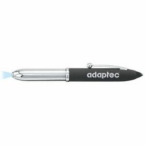 3-in1 LED Light Ballpoint Pen With Black Cap And PDA Stylus Tip