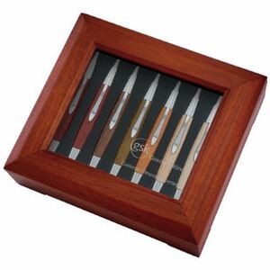 Deluxe 7 Pen Wooden Gift Box Set