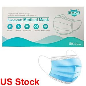 Disposable 3-Ply Protective Face Mask with Ear Loops