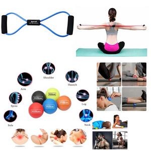 iBank(R) Fitness Resistance Band + Massage Ball (Blue)