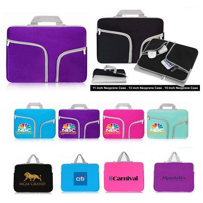 iBank(R) Neoprene Case for 15" Laptop Tablet Notebook with handle (Purple)
