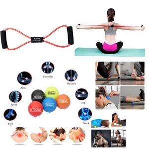 iBank(R) Fitness Resistance Band + Massage Ball (Red)