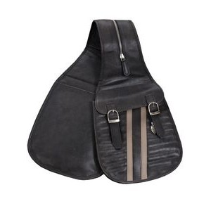 Sanded Calf Leather Saddle Bag