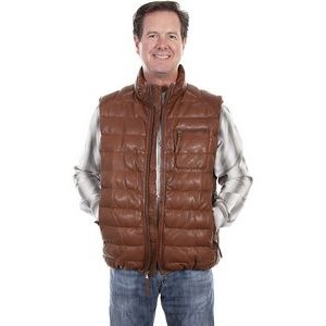 Men's Horizontal Ribbed Leather Vest
