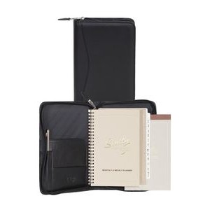 Soft Nappa Leather Zip Around Wired Weekly Planner