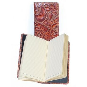 Tooled Leather Pocket Planner w/Ruled Pages