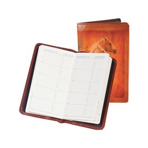 Imprinted Leather Telephone/Address Pocket Book