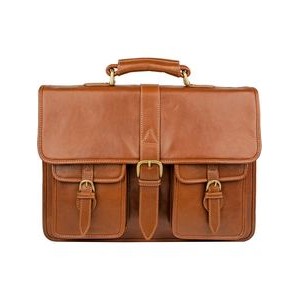 Ranchero Leather Workbag w/Exterior Flap Pockets