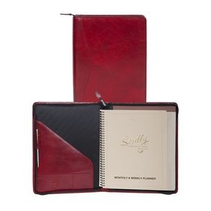 Italian Leather Zip Wired Planner & Letter Pad