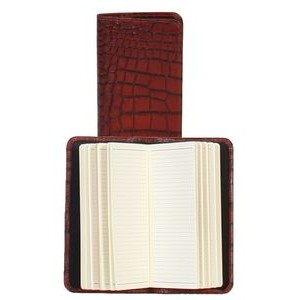 Embossed Leather Pocket Planner w/Ruled Pages