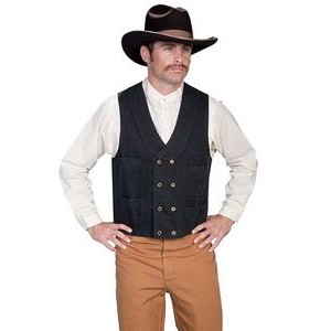Men's Double Breasted Canvas Vest