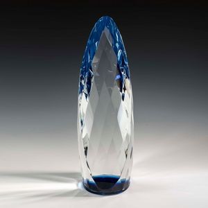 10" Liquidum Crystal Award w/Blue Accent