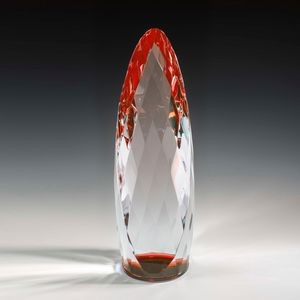 14" Liquidum Crystal Award w/Red Accent