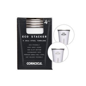 Corkcicle 18 Oz. Eco Stacker 4-Pack - Gloss White