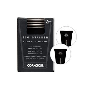 Corkcicle 18 Oz. Eco Stacker 4-Pack - Matte Black
