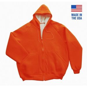 Thermal Lined Hooded Sweat Jacket w/Zipper Front - (Domestic)
