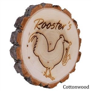 7" Diameter Old West Cottonwood Log Plaque