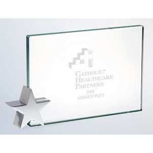 Jade Glass Award with Chrome Star Holder (8