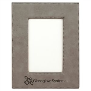 4" x 6" Gray Laserable Leatherette Picture Frame