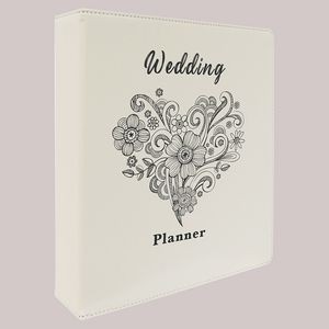 White 3-Ring Binder, Leatherette Laserable 11-1/2" x 11-1/2"