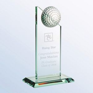 Jade Glass Golf Pinnacle Award, Medium (5"x8-1/2"H)