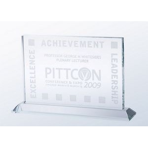 Clear Glass Horizontal Plaque Award, Medium (8