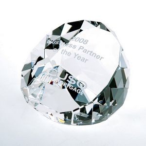 Optic Crystal Clear Duet Round Paperweight