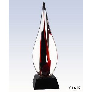 Black Contemporary Award with Black Crystal Base, 16-7/8"H