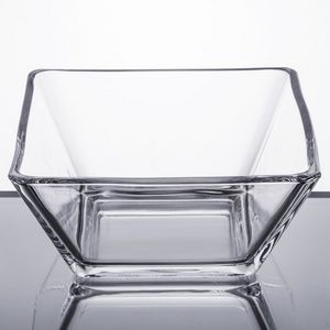 Clear Glass Square Bowl with Slanted Sides, 5-1/2"x5-1/2"x2-1/2"H