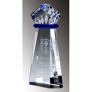 Crown Achievement Optic Crystal Award, 5"x10"H