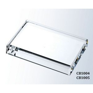 Crystal Beveled Rectangle Base or Paperweight (3"x5"x3/4")
