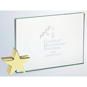 Jade Glass Award with Brass Star Holder (8