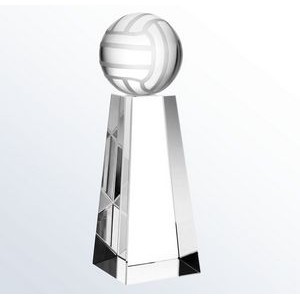 Crystal Championship Volleyball Trophy, Medium (2-3/8