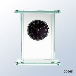 Jade Glass Palace Clock, Black Face and Roman Numerals