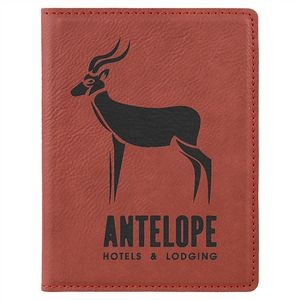 Rose Red Laserable Leatherette Passport Holder, 4-1/4" x 5-1/2"