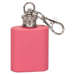 1 Oz. Matte Pink Flask Keychain