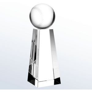 Crystal Championship Baseball Trophy, Large (2-3/8"x8")