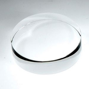 Optical Crystal Round Disc Paperweight, Large