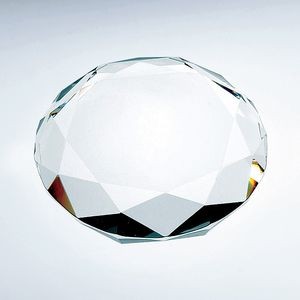 Optical Crystal Octagon Gem Cut Paperweight