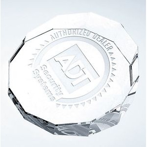 Optical Crystal Duo Decagon Paperweight