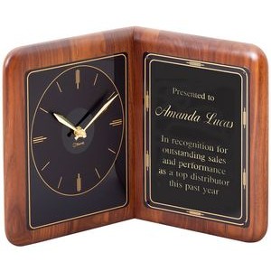 Genuine Walnut Book Clock, 13"x10"H